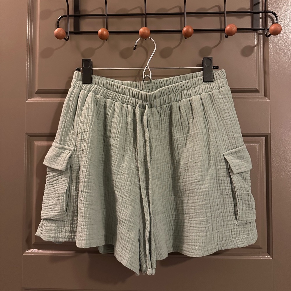 francesca’s Esther Cargo Gauze Shorts